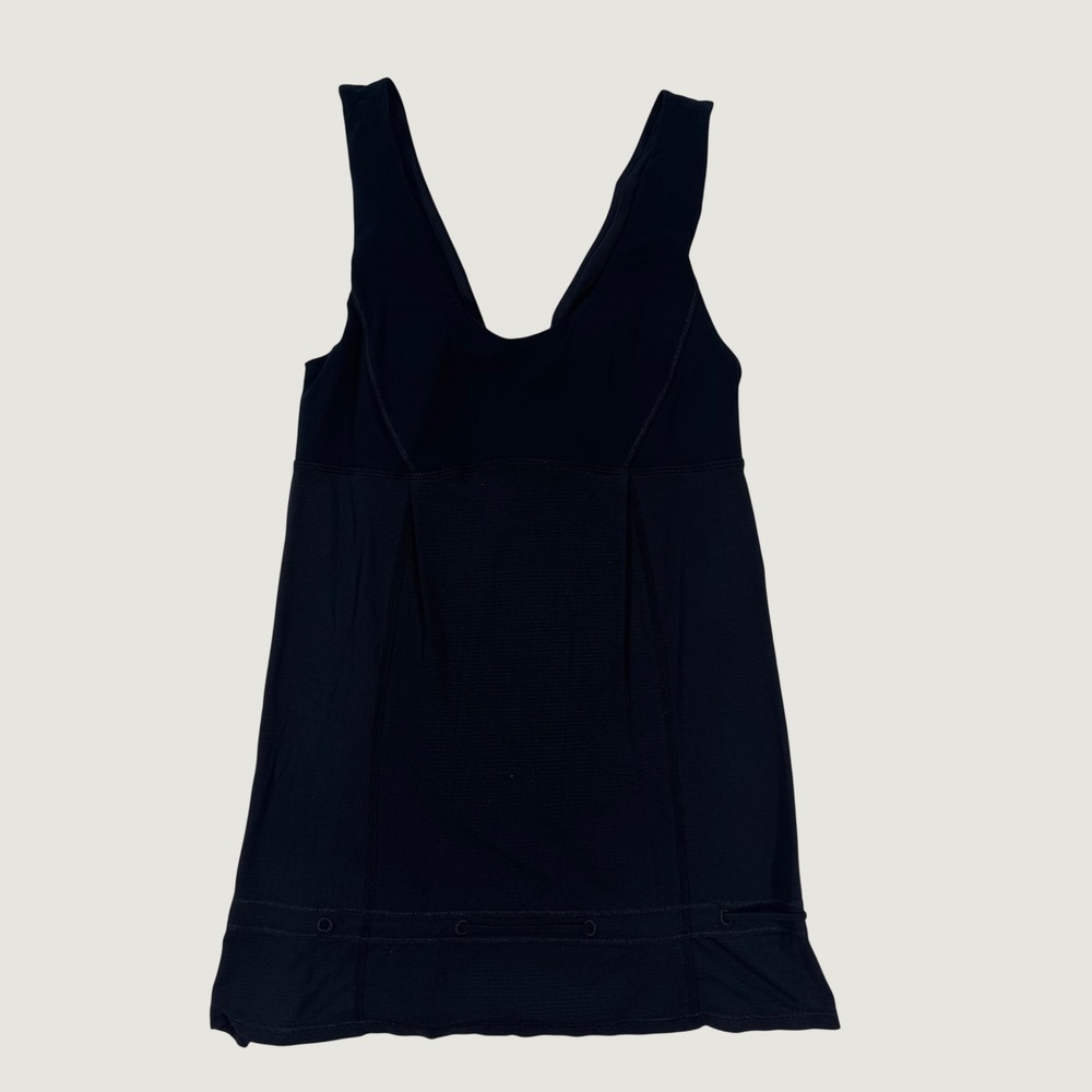 Lululemon Black V-Neck Empire Waist Pleated Athletic Tank Top READ DISCRIPTION